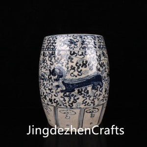 China's ancient Jingdezhen stool can be used with pure hand-painted pattern and split piece porcelain image 1