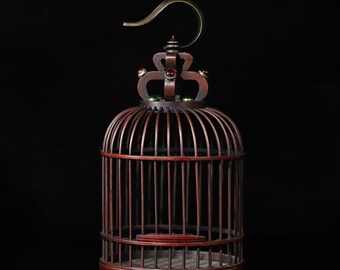 Chinese Antique Pure Handmade Rosewood Copper Hook Birdcage, Collection Value