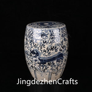 China's ancient Jingdezhen stool can be used with pure hand-painted pattern and split piece porcelain image 2