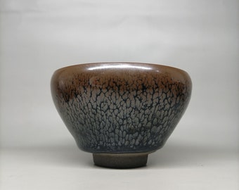 China's ancient black porcelain bowl Jianzhan master pure handmade, unique and exquisite, can be collected and used