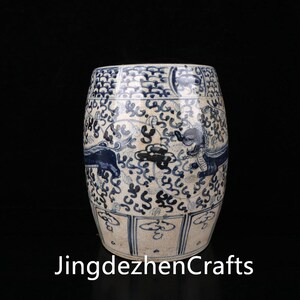 China's ancient Jingdezhen stool can be used with pure hand-painted pattern and split piece porcelain image 8