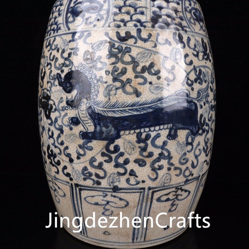 China's ancient Jingdezhen stool can be used with pure hand-painted pattern and split piece porcelain image 5
