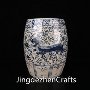 China's ancient Jingdezhen stool can be used with pure hand-painted pattern and split piece porcelain image 7