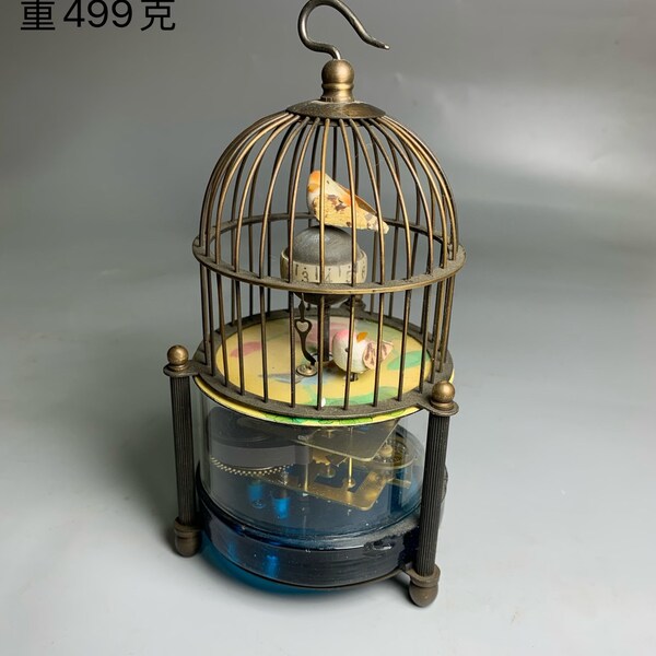 Chinese retro pure handmade glass birdcage clocks, collection value