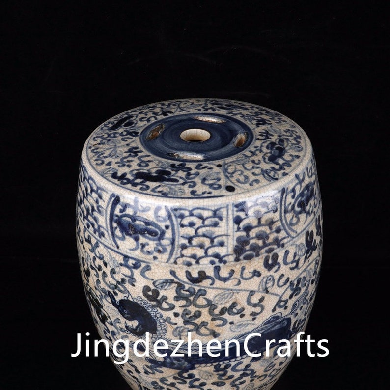 China's ancient Jingdezhen stool can be used with pure hand-painted pattern and split piece porcelain image 6