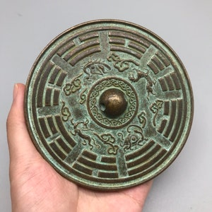 Chinese antique pure handmade bronze mirror, collection value