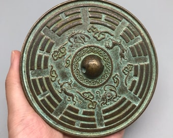 Chinese antique pure handmade bronze mirror, collection value