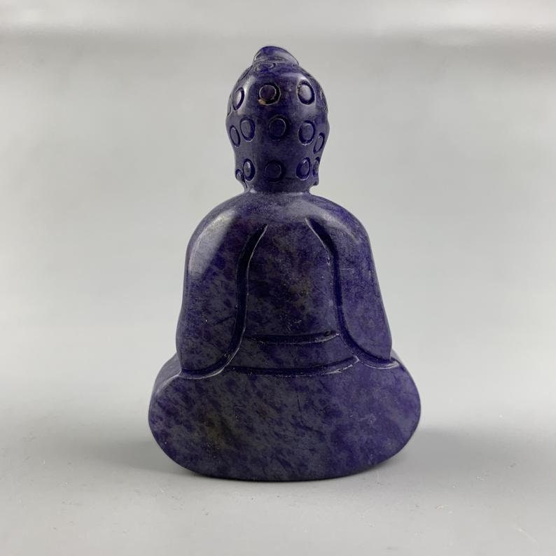 Chinese natural jade pendant is a hand carved Buddha statue