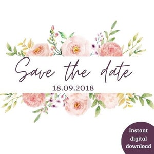 Save the date digital file social media wedding announcement card prints