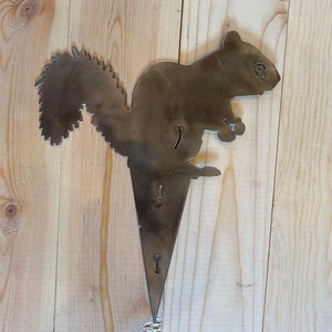 Squirrel Garden Stake Metal Yard Decor