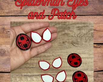 5 set di occhi in feltro da supereroe e toppa per peluche all'uncinetto e amigurumi
