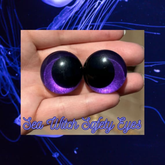 Handpainted Kawaii Safety Eyes, Sea Witch, multiple sizes, glitter eyes,  amigurumi eyes, toy eyes, stuffed toys, bright colors, crafts,1 set