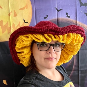 Ready to Ship Crochet Witch Hat, crochet witch costume hat, cosplay costume, handmade witch hat, themed witch hat, Halloween costume hat