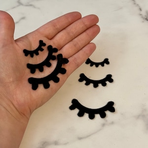 Felt Eyelashes Kawaii Sleepy for Amigurumi, felt eyelash, felt eyelash for stuffed animals, cute eyelash for plush, bulk options