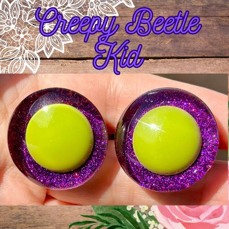 Bettle R Color Way Safety Eyes, Center Sinker Style, Creepy Beetle Kid Colorway, Plush ...