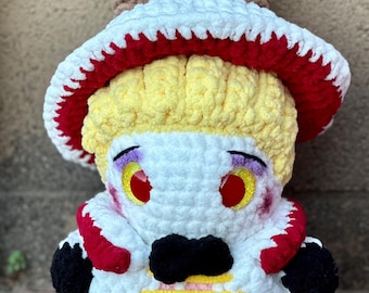 Pluszowy Lucyfer z Hazbin Hotel, Lalka Lucyfer robiona na szydełku, Ręcznie robiony pluszowy Lucyfer z Hazbin Hotel, Amigurumi Lucyfer, Pluszowy Lucyfer z Fan Artem Hazbin, Szydełkowy Lucyfer