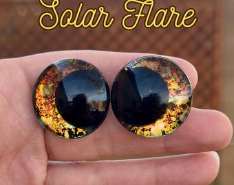 Occhi di sicurezza dipinti a mano con effetto rotto, pupille sfalsate in stile Kawaii, effetto bagliore solare (1 set)