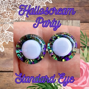 Handpainted Standard Safety Eyes, Halloscream Party, glitter safety eyes, handpainted safety eyes, safety eyes for amigurumi, 1 set