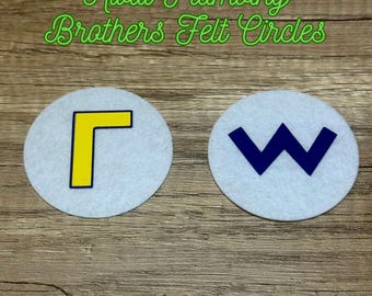 3 sets Rival Plumber Felt Hat Circles for Crochet Plush | Premium Felt Appliqués | Fits BardicTrinkets Plumbing Brothers Crochet Pattern