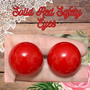 Occhi di sicurezza rossi pieni, peluche Cryptid o Mothman, occhi grandi, confezione multipla disponibile, 16 mm, 18 mm, 20 mm, 24 mm, 30 mm, rondella rigida