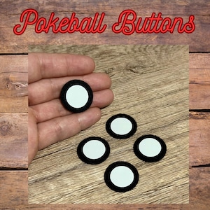 10 botones de Pokeball de fieltro para manualidades de peluche y amigurumi a crochet