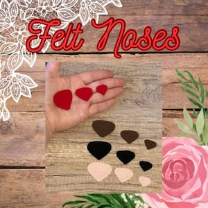 Felt Noses for Amigurumi, Bear Nose, Reindeer Nose, Handmade nose, felt nose for crochet, felt nose for crafts, 3 pack of noses
