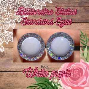 Hand painted Standard Safety Eyes, Billionaire Status, glitter safety eyes, handpainted safety eyes, safety eyes for amigurumi, 1 set