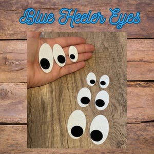 10 pairs of Blue Heeler Dog Felt Eyes for Crochet Plush & Amigurumi