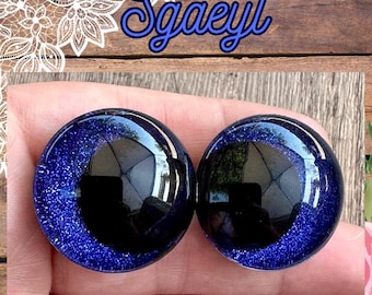 Hand Painted Glitter Safety Eyes, Kawaii Offset Pupils, Sgaeyl (1 set)
