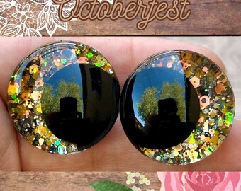 Safety Eyes, Kawaii Sinker Style, Octoberfest Colorway, Plush Eyes 20mm to 35mm