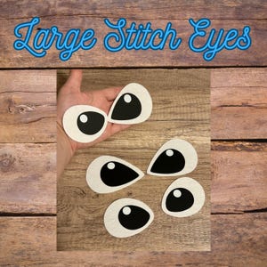 3 pairs of Large Felt Alien Eyes for Amigurumi, Crochet Plush Eyes, made for RinMeow and ThatNerdy Hooker patterns