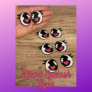Felt Eyes for Amigurumi, Kawaii Heart Eyes, felt eyes for crochet, felt eyes for stuffed animals, cute eyes for plush, pink felt eyes,3 sets