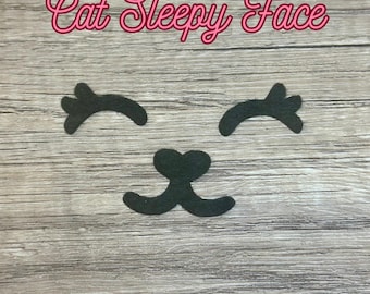 5 sets Sleepy Cat Felt Face for Crochet Plush | Premium Felt Face Pieces | Multiple Sizes & Colors | Amigurumi Accessories