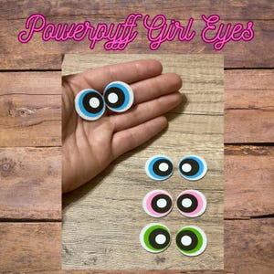 4 pairs of Powerpuff Girls Felt Eyes, Crochet Amigurumi Plush