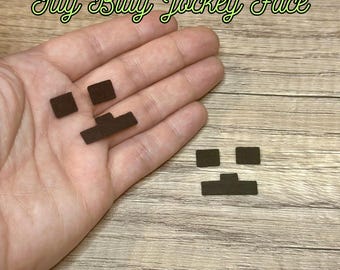 5 sets Itty Bitty Block Jockey Felt Face for Crochet Plush | Felt Face Pieces | Fits Fluffy Stuffies Wyo Itty Bitty Creeper Crew Pattern