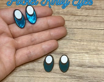 Pocket Pink Puffball Felt Eyes for Crochet Plush | Felt Eyes | Metallic, Matte & Glitter Blue | Fits That Nerdy Hooker Pocket Pattern