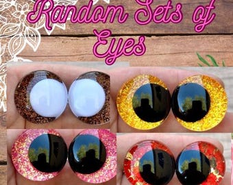 Handpainted Safety Eyes, Kawaii Amigurumi Eyes, Random Set of 5