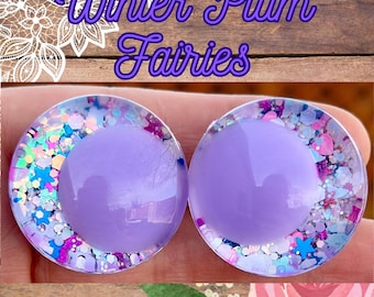 Oczy bezpieczeństwa, styl Kawaii Sinker, kolorystyka Winter Plum Faeries, pluszowe oczy 25 mm do 30 mm