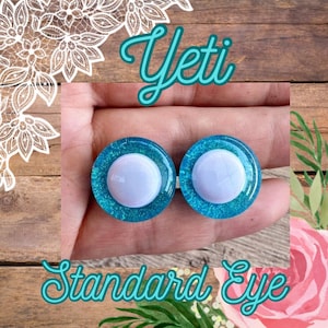 Handpainted Standard Safety Eyes, Yeti, multiple sizes, glitter safety eyes, handpainted safety eyes, safety eyes for amigurumi, toy, 1 set
