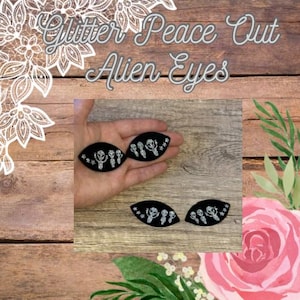 Vilten ogen Glitter Alien voor amigurumi, vilten buitenaardse ogen, vilten ogen voor haken, vilten ogen voor knuffels, vilten ogen voor knutselen, 5 sets