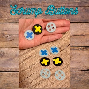 6 sets of Felt Voodoo Doll Buttons, Amigurumi Accessories, Crochet Project, made for CrochetGrove pattern