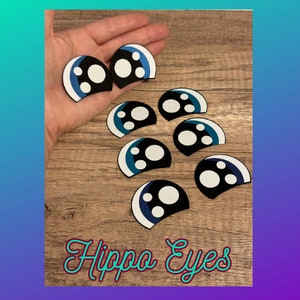 Felt Eyes for Amigurumi, Kawaii Hippo Eyes, felt eyes for crochet, felt eyes for stuffed animals, cute eyes for plush, 5 sets