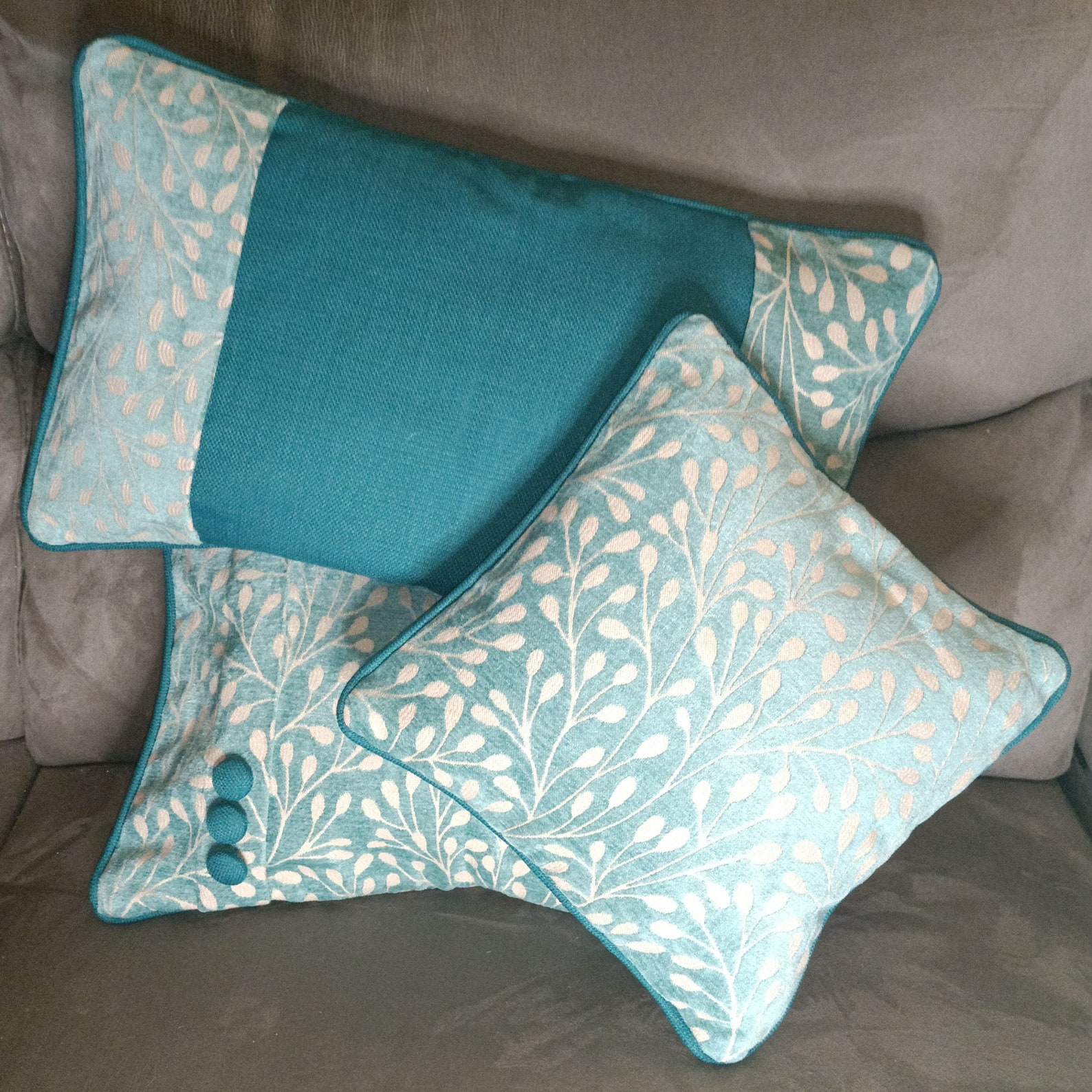 Cushion cover set of four teals duck egg blue teal Etsy