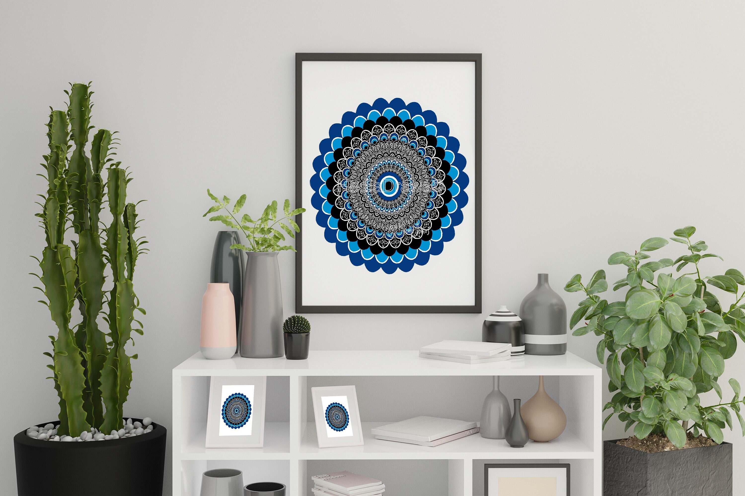 Turkish Eye Original Mandala Oeil Turc Nazar Boncuk Poster Affiche Illustration Sacred Geometry - Wa