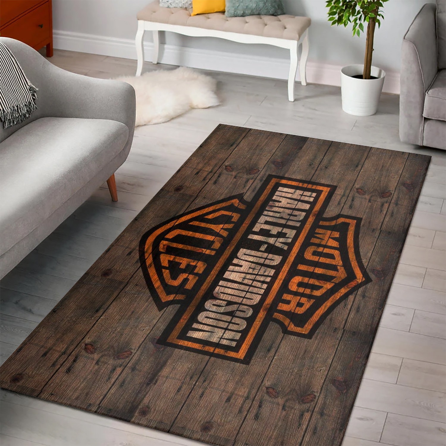 Harley Davidson Area Soft Rugs Bedroom Kitchen Living Room Etsy