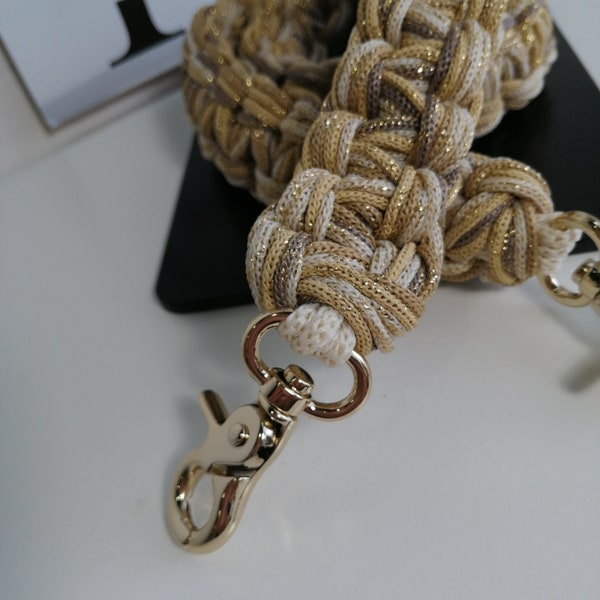 Strap For Camera Or Shoulder Bag, Macrame Strap, Long Strap, Multicolor Strap, Gold Strap, Fashion Accessories, Custom Made, Boho Look