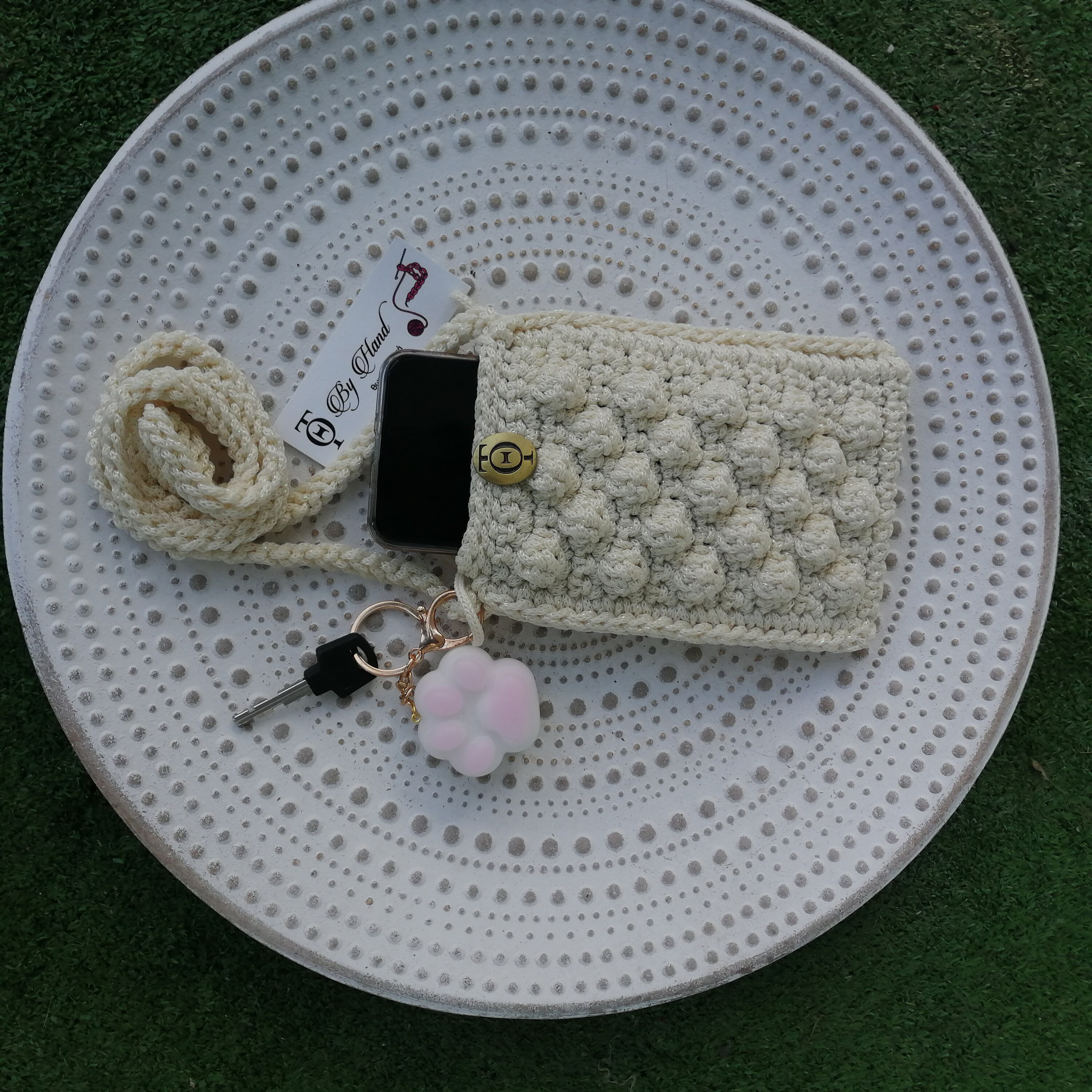 Knitted Cell Phone Holder Shoulder Neck Crossbody Purse Etsy UK