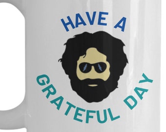 Grateful Dead Mug Deadhead Gifts Grateful Dead Gifts Grateful Dead Art Jerry Garcia Coffee Mug Jerry Garcia Hand Print Grateful Dead Ceramic