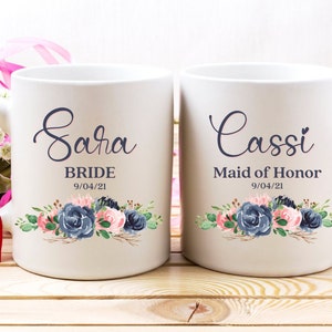 Customizable Bridal Bridesmaid Thank You Maid Of Honor Best Friends Bridal Party Customized Gifts For Wedding Party Coffee Mugs