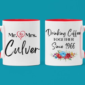 Anniversary Mug Personalized | Anniversary Mugs for Couples | Two-Tone Mug | Custom Anniversary Mug | Custom Anniversary Gift For Couple